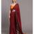 Maroon and Yellow tassles Mul Viscose solid Saree