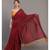 Maroon and Yellow tassles Mul Viscose solid Saree