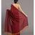 Maroon and Yellow tassles Mul Viscose solid Saree