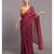 Magenta with red tassles Solid Pure Cotton Saree