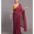 Magenta with red tassles Solid Pure Cotton Saree