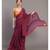 Magenta with red tassles Solid Pure Cotton Saree