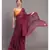 Magenta with red tassles Solid Pure Cotton Saree