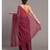 Magenta with red tassles Solid Pure Cotton Saree