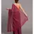 Magenta with red tassles Solid Pure Cotton Saree