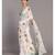 Suta Women White  Orange Floral printed Pure Cotton Saree