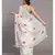 Suta Women White  Orange Floral printed Pure Cotton Saree