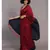 Suta Red & Navy Blue colorblocked Cotton Blend Saree