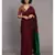 SutaWomen Maroon Green Colourblocked Cotton Blend Saree