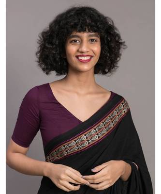 Suta Women Black & stripes Cotton Handloom Saree 2