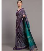 Suta Blue stripes Pure Cotton woven Saree