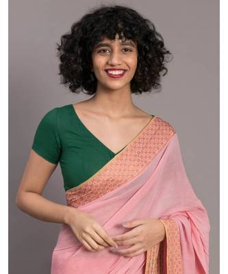 Pink & Orange Pure Cotton Handloom Saree 5