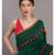 Suta Green & Red Cotton Acrylic Colourblocked Tassled Saree