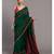Suta Green & Red Cotton Acrylic Colourblocked Tassled Saree