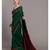 Suta Green & Red Cotton Acrylic Colourblocked Tassled Saree