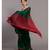 Suta Green & Red Cotton Acrylic Colourblocked Tassled Saree
