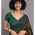 Suta Women Olive Green Grey Colourblocked Saree