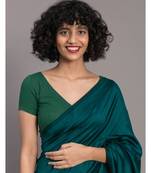 Suta Wome Blue Green Colourblocked Saree