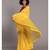Suta Women Yellow  Black polka printed Pure Cotton Saree
