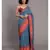 Suta Blue  Coral Floral Motifs woven Pure Cotton Saree