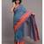 Suta Blue  Coral Floral Motifs woven Pure Cotton Saree