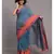 Suta Blue  Coral Floral Motifs woven Pure Cotton Saree