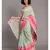 Suta Green & Pink Floral Motifs woven Pure Cotton handloon Saree