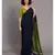 Suta Blue & Green Colourblocked Cotton Blend Saree