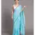 Suta Women Blue White Printed Pure Cotton Saree