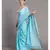 Suta Women Blue White Printed Pure Cotton Saree