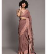 Suta Brown-Coloured Handloom Pure Cotton Saree