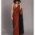 Suta Rust & Black Cotton Blend Colourblocked Saree