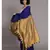 Suta Navy Blue  Gold-Toned Colourblocked Saree
