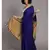 Suta Navy Blue  Gold-Toned Colourblocked Saree