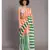 Suta White,Orange& Green stripes Pure Cotton Saree