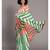 Suta White,Orange& Green stripes Pure Cotton Saree