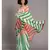Suta White,Orange& Green stripes Pure Cotton Saree