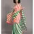 Suta White,Orange& Green stripes Pure Cotton Saree
