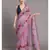 Suta Lavender Red Floral Printed Pure Cotton Saree
