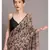 Suta Beige Black Pure Cotton Abstract Printed Saree