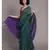 Suta Teal  Blue Colourblocked Cotton Saree