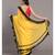 Women Yellow & Black Pure Cotton solid ruffle Saree