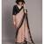 Suta Women Beige  Black Pure Cotton solid Ruffle Saree