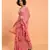 Suta Women Pink Pure Cotton Solid Ruffle Saree