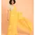 Suta Yellow Pure Cotton Solid Ruffle Saree