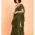 Suta Olive Green Pure Cotton Solid Ruffle Saree