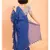 Suta Women Blue Pure Cotton Solid Ruffle Saree