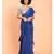 Suta Women Blue Pure Cotton Solid Ruffle Saree