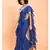 Suta Women Blue Pure Cotton Solid Ruffle Saree