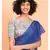 Suta Women Blue Pure Cotton Solid Ruffle Saree